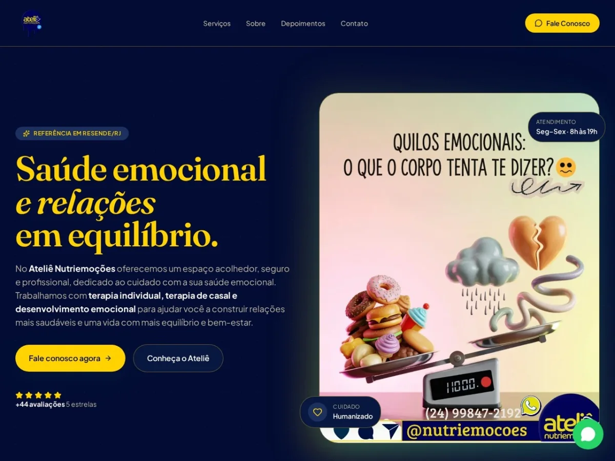 Site Ateliê Nutriemoções