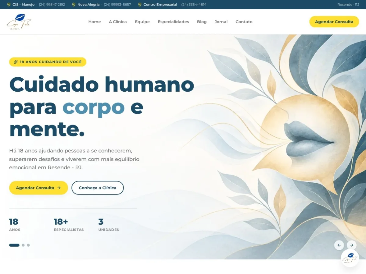 Site Clínica Corpo & Fala